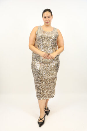 חצאית בעיטור פאייטים Victoria | זהב – IV-AC16603-GOLD