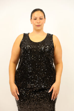 גופייה בעיטור פאייטים  Inès | שחור – IV-AC62808-BLACK