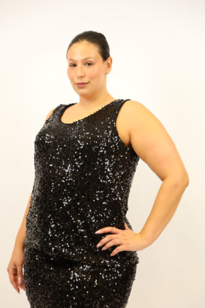 גופייה בעיטור פאייטים  Inès | שחור