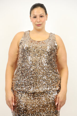 גופייה בעיטור פאייטים  Inès | שוקו – IV-AC62808-CHOCO