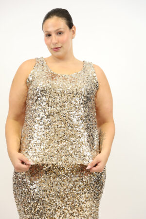 גופייה בעיטור פאייטים  Inès | מוזהב – IV-AC62808-GOLD