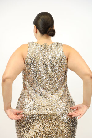 גופייה בעיטור פאייטים  Inès | מוזהב