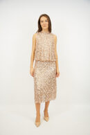 חצאית בעיטור פאייטים Victoria | בז – IV-PR27524-BEIGE