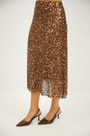 חצאית בעיטור פאייטים Victoria | שוקו