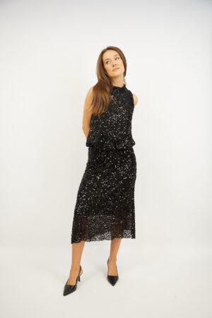 גופייה בעיטור פאייטים Victoria | שחור