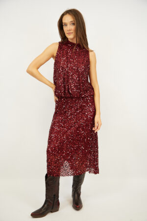 גופייה בעיטור פאייטים Victoria | בורדו