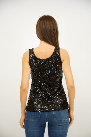 גופייה בעיטור פאייטים Inès | שחור