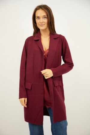 קרדיגן ארוך Kylie | יין – JSM-JP2685-WINE