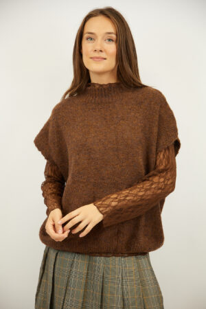 סריג עם תחרה Sarah | קפה – JSM-JP7982-COFFE