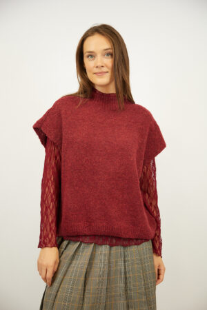 סריג עם תחרה Sarah | יין – JSM-JP7982-WINE