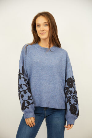 סריג עם תחרה Lawrence | כחול נייבי – JSM-JP8131-BLUNAV