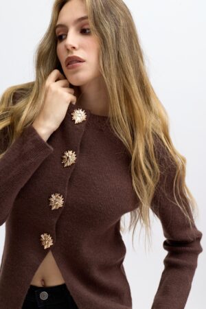 סריג עם כפתורים Muriel | קפה