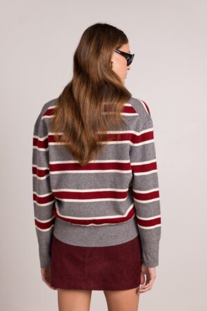 סריג פולו עם פסים Édith | בורדו