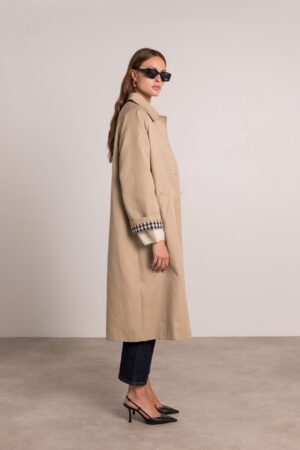 מעיל ארוך בגזרת אוברסייז Maddy | בז