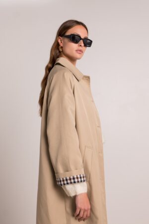 מעיל ארוך בגזרת אוברסייז Maddy | בז