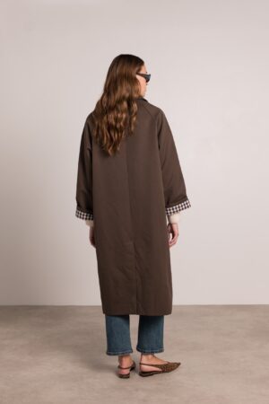 מעיל ארוך בגזרת אוברסייז Maddy | חום