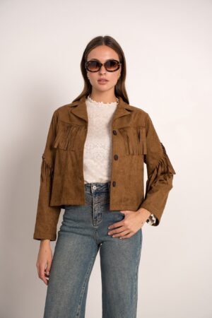 מעיל זמש Solange | קאמל