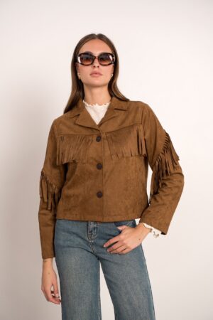 מעיל זמש Solange | קאמל