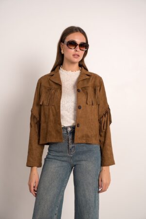 מעיל זמש Solange | קאמל