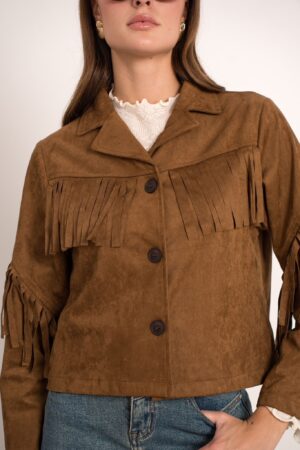 מעיל זמש Solange | קאמל