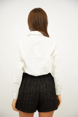 חולצת פסים עם עניבה Virginie | לבן