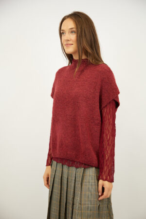 סריג עם תחרה Sarah | יין