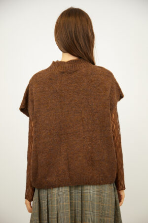 סריג עם תחרה Sarah | קפה