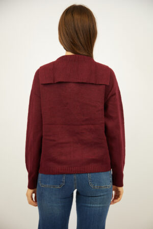 קרדיגן בסריגה עדינה Lola | בורדו