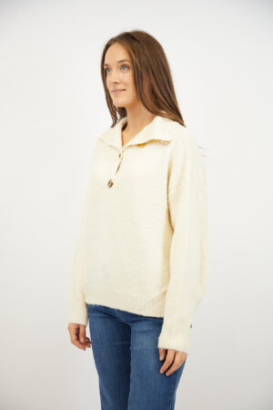 סריג צווארון פולו Nina | בז