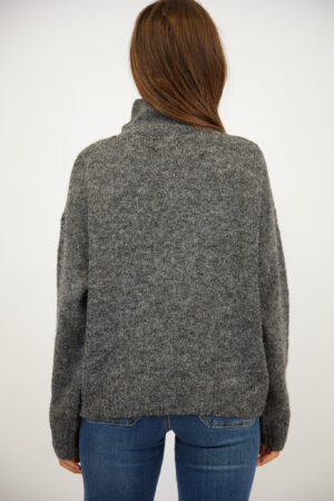 סריג צווארון פולו Nina | אפור