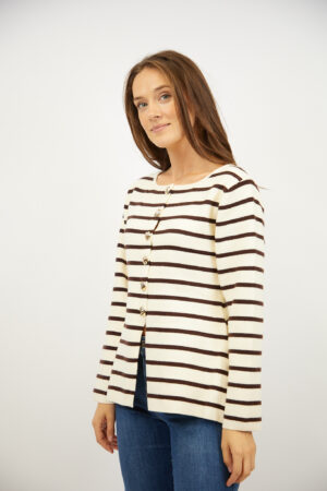 סריג פסים Léa | קרם