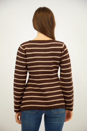 סריג פסים Léa | חום