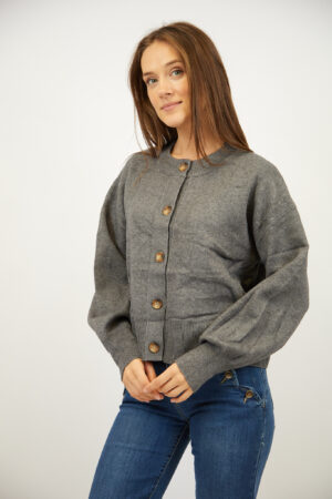 סריג עם כפתורים Lou | אפור