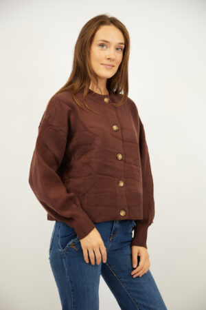 סריג עם כפתורים Lou | חום