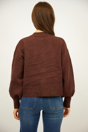 סריג עם כפתורים Lou | חום