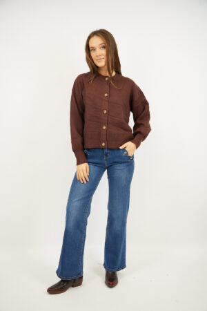 סריג עם כפתורים Lou | חום