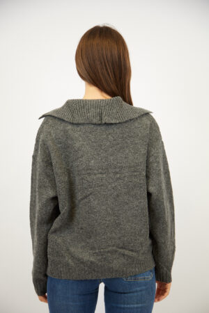 סריג עם צווארון פולו Iris | אפור