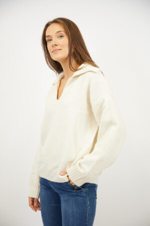 סריג עם צווארון פולו Iris | בז