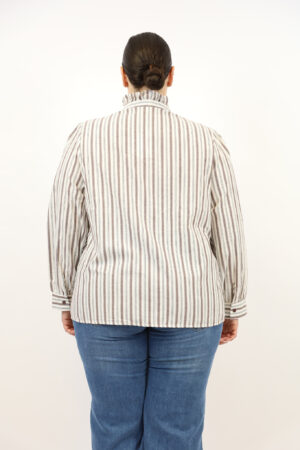 חולצה אלגנטית עם פסים Bonnie | קפה