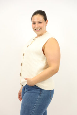 סריג ללא שרוולים Laurie|קרם