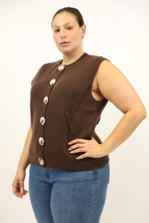 סריג ללא שרוולים Laurie|שוקו