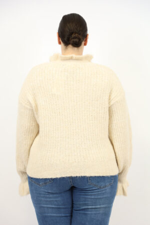 סריג עם שורות תחרה Julie | בז