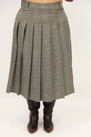 חצאית משובצת Alicia | שחור