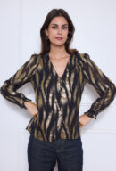 חולצה הדפס Line | שחור – BY-922-5-1151-BLACK