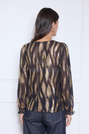 חולצה הדפס Line | שחור