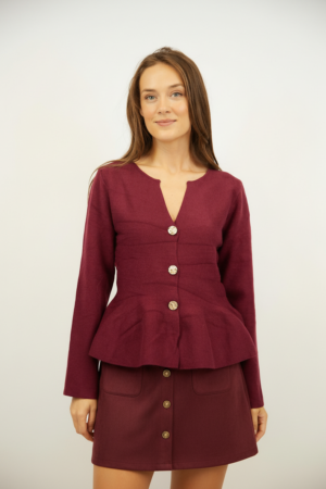 חצאית מיני Shira | בורדו – ML-M260-2283-BORDEAUX