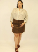 חצאית מיני Shira | קפה – ML-M260-5-2283-CAFE