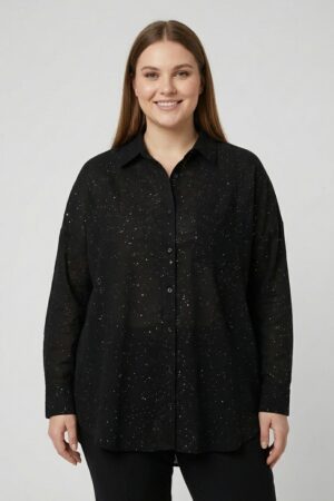 חולצה נצנצים Amélie | שחור – CHR-F629-BLACK