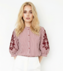 חולצה פסים Élise | אדום ייו – JSM-CH3505-REDWN