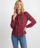 חולצת שיפון אלגנטית Iris | יין – JSM-CH3532-WINE